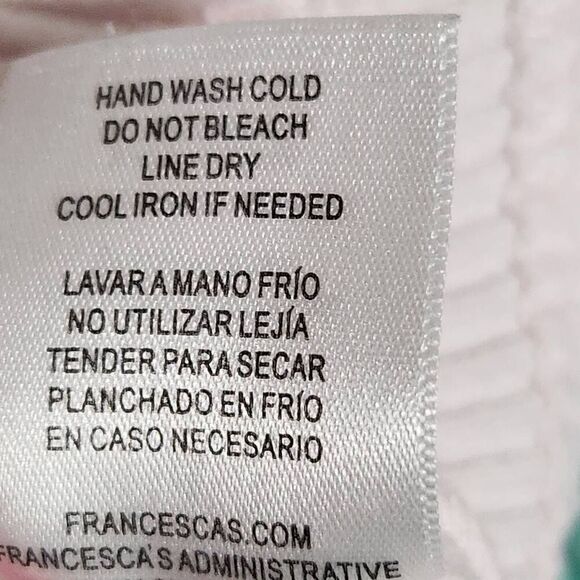 Francesca's Blue Rain white ribbed knit mock neck cropped length top small - Picture 7 of 7